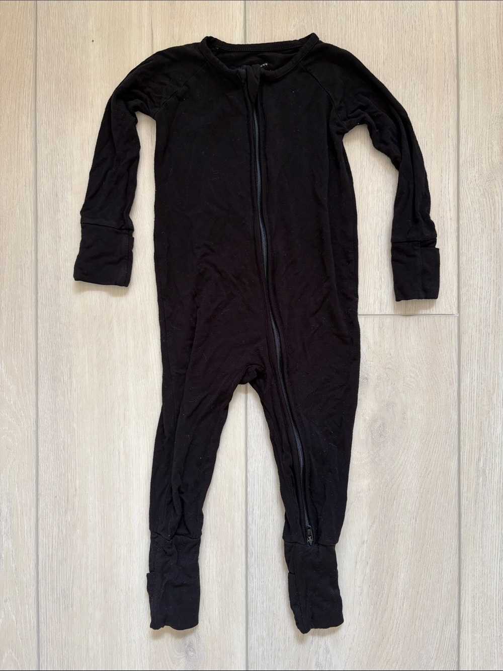Little Sleepies Black Long-Sleeve Footed One-Piece